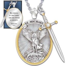 Pendentif en alliage de bouclier rond My Holy Angel amulette chrétienne cadeau de bijoux