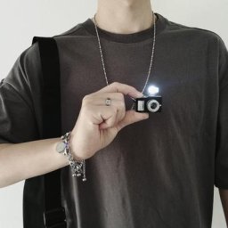 Collier pendentif appareil photo vintage pour hommes et femmes long bijoux JOPunk lumière plonger