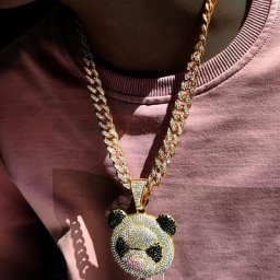 Collier pendentif animal en cristal Bling pour hommes et femmes 13mm glacé Miami lien cubain