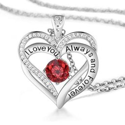 Je t'aime toujours et pour toujours collier pendentif coeur en cristal pierre de naissance