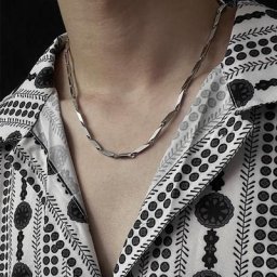 Collier simple en acier inoxydable pour hommes collier Melon JONecklace losange carré fait main