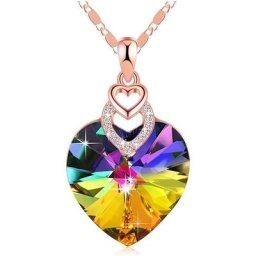 Collier Citroën en Or Rose avec 3 Cœurs pour Femme et Fille Pendentif Élégant Délicat