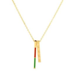 Collier pendentif anciers plaqué or pour femme acier inoxydable 2 barres bijoux de fête cadeau