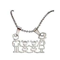 Colliers de famille en acier inoxydable pour filles et garçons pendentifs Mama cadeaux de noël