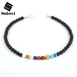 Bijoux en pierre naturelle pour hommes et femmes collier de perles de pierre de lave support de