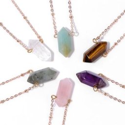 Collier à pendentif hexagonal Simple en pierre naturelle collier à breloque en oeil de tigre