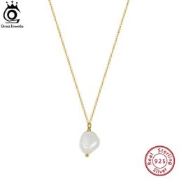 Rinntin-Collier de perles en argent regardé 925 pour femme irrégulier véritable perle d'eau douce