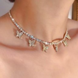Collier pendentif papillon biscuits pour femme bijoux en cristal style hip hop cadeau de mariage
