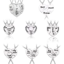 BBF – collier en cœur brisé pour femmes pendentif de famille livraison directe 3 pièces/ensemble