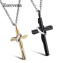ZORCVENS-Colliers et pendentif croix présidence pour hommes et femmes acier inoxydable