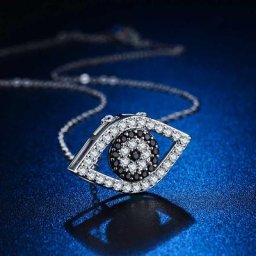 Huretailers-Collier à breloques noir et blanc pour femme bijoux à la mode micro pavé charbon CZ