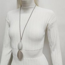 Kara & Kale – collier Long avec pendentif en résine bijoux de style Boho Simple gris accessoires