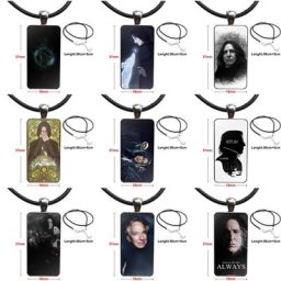 Severus Snape-Collier pendentif en verre Maxi pour écolière demi-pendentif fait main collier