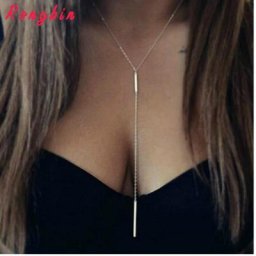 Collier Ras du Cou Long avec Pendentif en Or pour Femme Bijoux Bohème à la Mode Été 2017