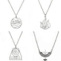 Collier avec pendentif d'avatar le dernier maître de l'air chaîne à maillons de la tribal du feu et