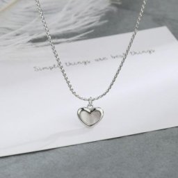 Collier pendentif en forme de cœur et coquille pour femmes couleur argent bijoux de fête créatifs
