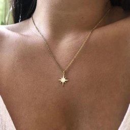 Colliers pendentif étoile et soleil pour femme acier inoxydable 316 L document en or clavicule de