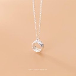 Modian-Collier avec pendentif circulaire rond à trois couches pour femme minimaliste en argent