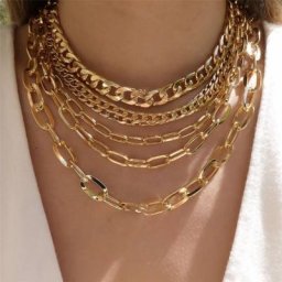 Collier Ras du Cou Multicouche pour Femme Style Hip Hop Punk Épais Vintage Fait à la Main