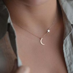 Collier pendentif étoile et lune simple pour femme Maxi Statement Collier de la présidence Bijoux