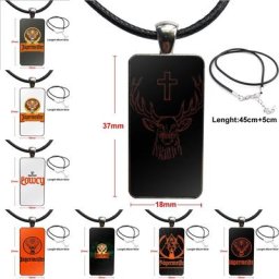 Collier pendentif en verre de mariage pour femme demi-pendentif fait main collier rectangulaire
