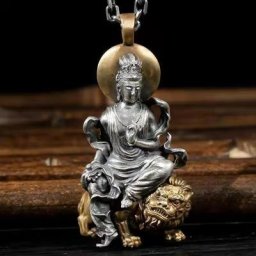 Collier Vintage ethnique Lion Bodhisattva bouddha pendentif breloque pour hommes et femmes