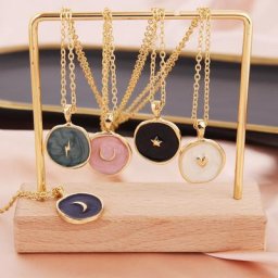 Boho Goutte D'huile Émail Lune Étoile Pluies Pendentif Colliers Pour Femmes Bijoux De ix