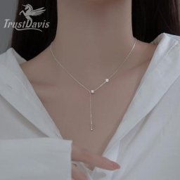 Olla Davis-Collier ras du cou en argent regardé 925 véritable pour femme bijoux fins pampilles de