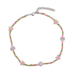 Boho-Collier de perles empilables pour la présidence étoile en cristal forme de coeur