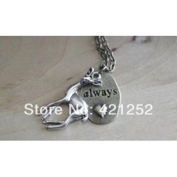 Collier d'inspiration HP en Bronze couleur argent 20 pièces/lot collier de patrône Snape et Lily