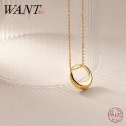 WANTcloser-Collier pendentif en argent regardé 925 pour femme bijoux de mariage élégants cercle