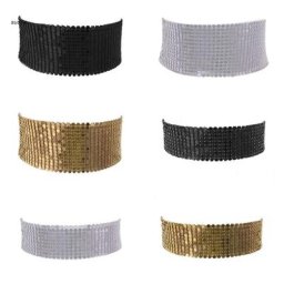 Colliers ras du cou pour femmes large collier en cristal