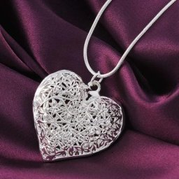 Collier coeur exquis pour femme couleur argent breloques élégantes bijoux de mariage mode vente