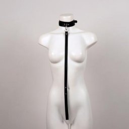 Collier de ULde traction en cuir PU sexy tour de cou à pampilles punk bijoux en laisse en cuir PU