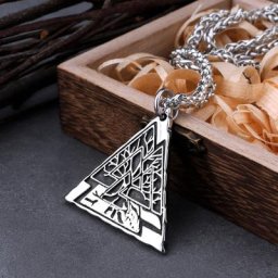 Yggdrasil – collier en acier inoxydable pour hommes pendentif amulette Rune rétro