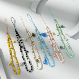 JOCharm-Pendentif en perles de cristal pour téléphone portable bijoux doux pour femme pompon