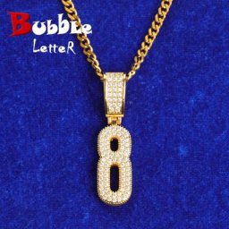 Pendentif numéro plaqué or véritable bijoux Hip Hop