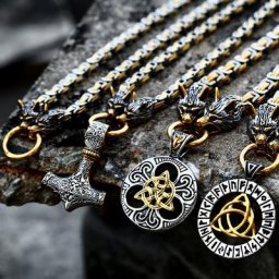 BEIER – collier avec pendentif à nœud celtique Viking Odin Double têtes de loup bijou de haute