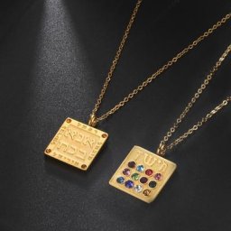Collier pendentif rune naturelle souriante 12 tribus remplies d'acier inoxydable colliers de