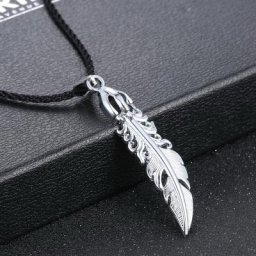 Rinhoo – collier avec pendentif plume Vintage pour femmes et hommes en acier inoxydable bijoux