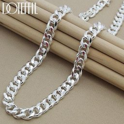 DOTEFFIL-Collier en argent regardé 925 pour homme bijoux de déclaration atmosphériques sur le côté