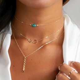 Colliers de la présidence à plusieurs couches turquoises pour femmes tour de cou délicat tour de