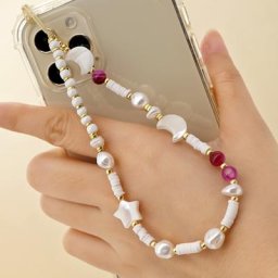 GO2BOHO-Bracelet de Téléphone Portable Unique Lune Étoile Perles Bijoux de Téléphone Lanière