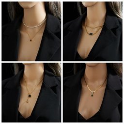 XIYANIKE-Collier en acier inoxydable SION L pour femme style vintage décoration en cristal bijoux