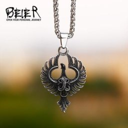 Beier – collier avec pendentif phénix en acier inoxydable pendentif prédateur pour homme Punk bon