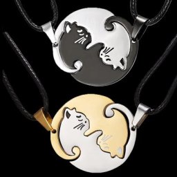 Colliers de Couple pour amoureux Yin Yang pendentif Animal cœur Couples bijoux d'amitié cadeau