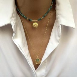 Collier de perles en pierre naturelle fait à la main pour hommes et femmes pendentif mauvais œil