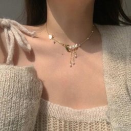 Collier pompon personnalisé avec lys d'orchidée chaîne de clavicule fleur de forêt super