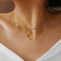 Colliers de la présidence en acier inoxydable pour femmes pendentif chat creux tour de cou