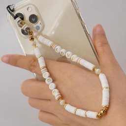 Bijoux de téléphone portable perlés en céramique souple lanière anti-perte personnalisée bijoux